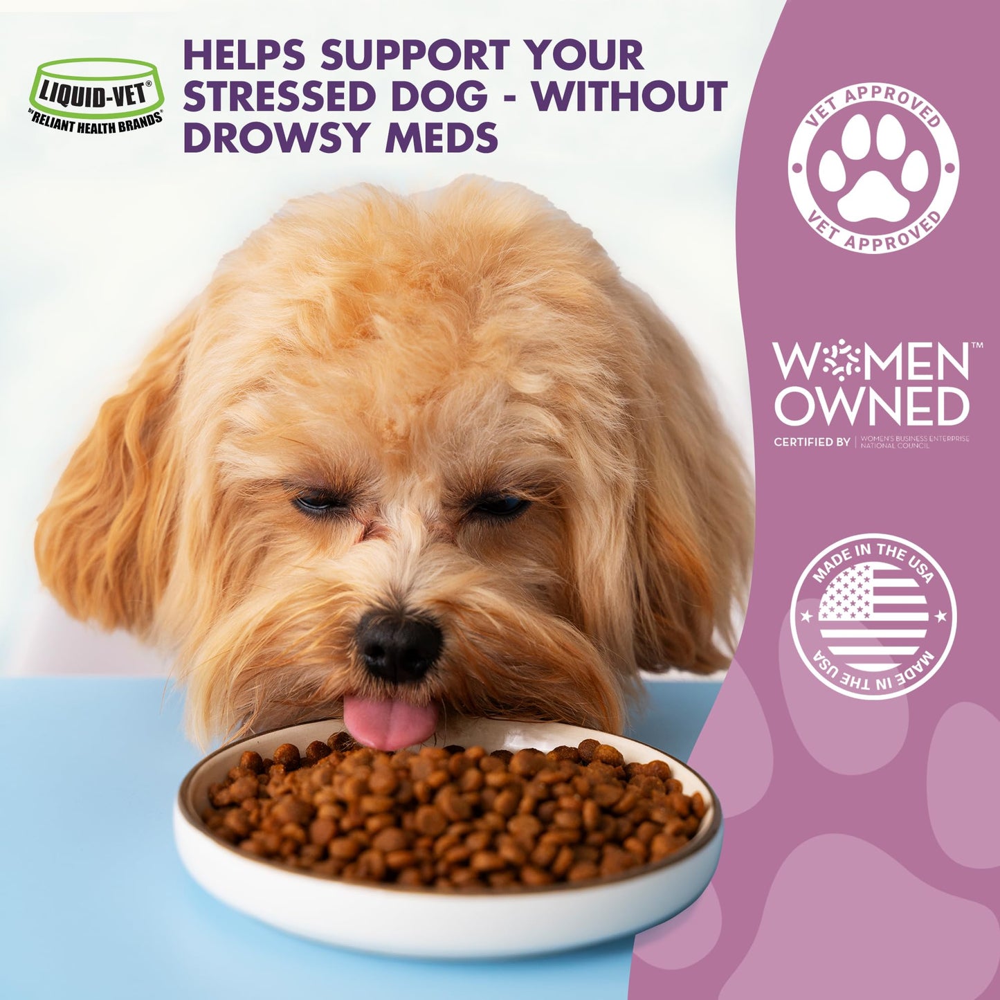 LIQUID-VET Premium Calming Dog Supplements - All Dog Essentials with Chamomile for Skin & Coat Support - Ideal for Large Breeds, Puppies, and Overall Wellness