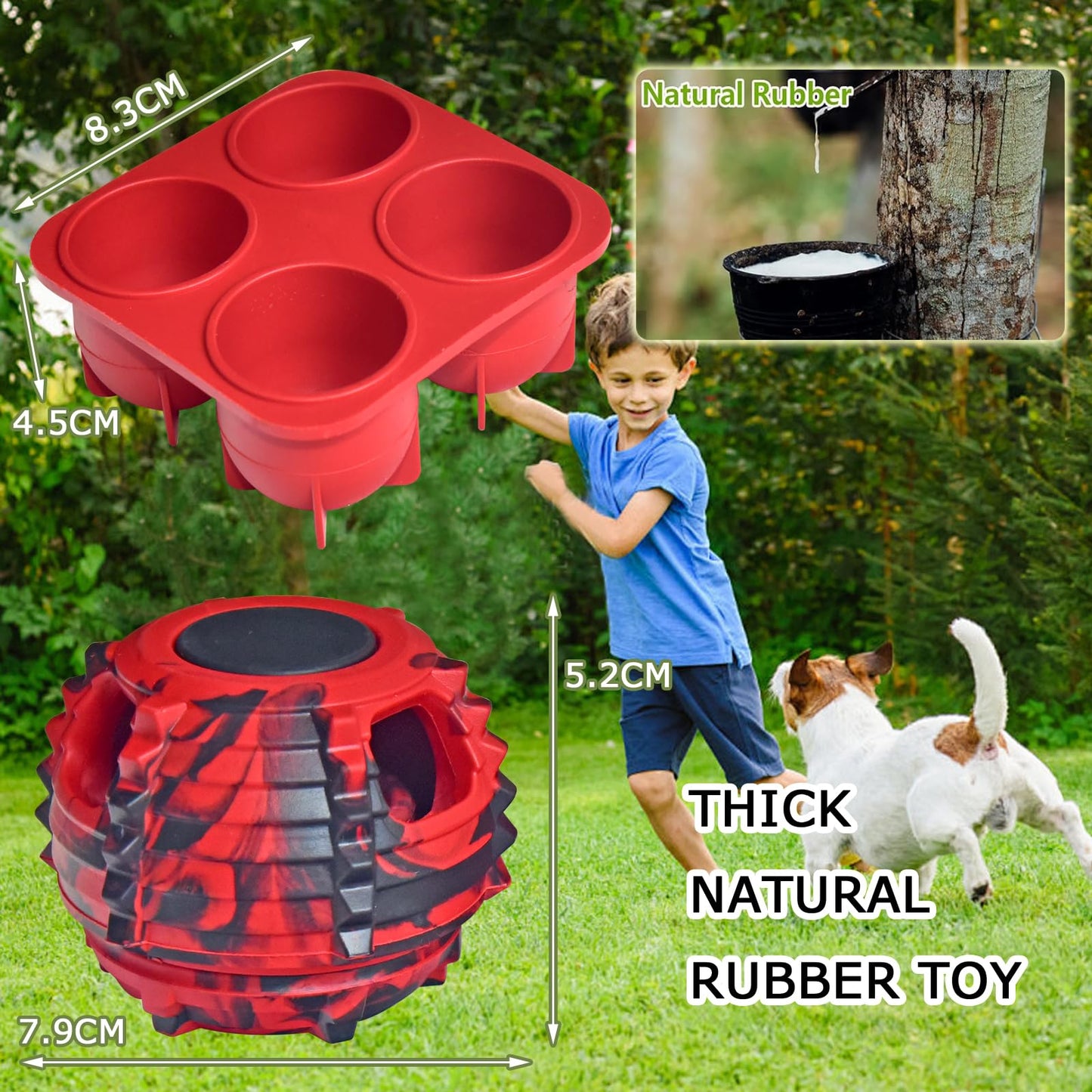 XHX Long-Lasting Interactive Dog Toy to Keep Your Pup Distracted - Safe for Dogs - Low-Mess Design - Dog Toys for Small Dogs 10-25 lbs(Small, Red and Black)