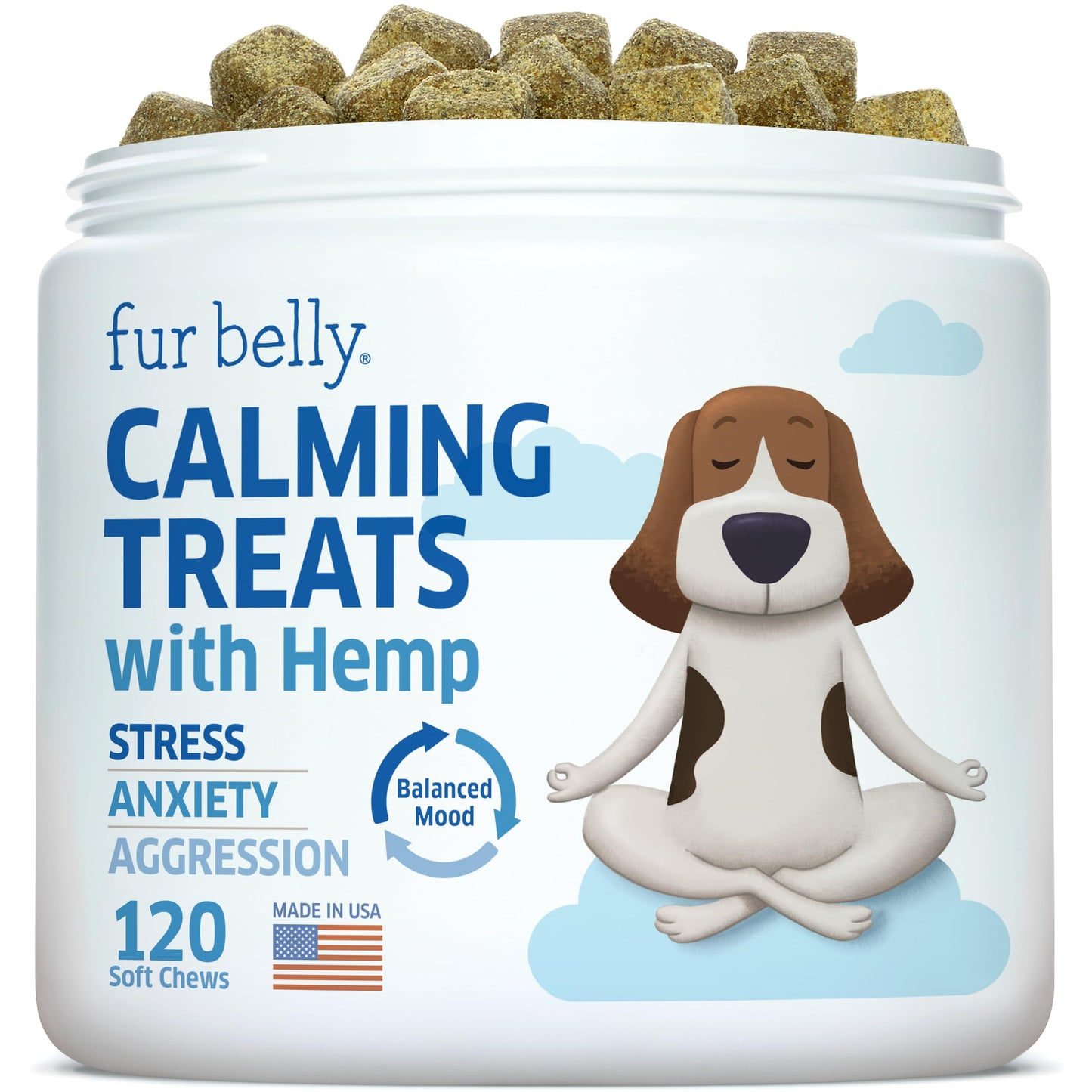 Hemp Calming Chews for Dogs - Natural Anxiety Relief Treats - Separation, Stress, Barking, Thunderstorms - 120 Dog Anxiety Chews