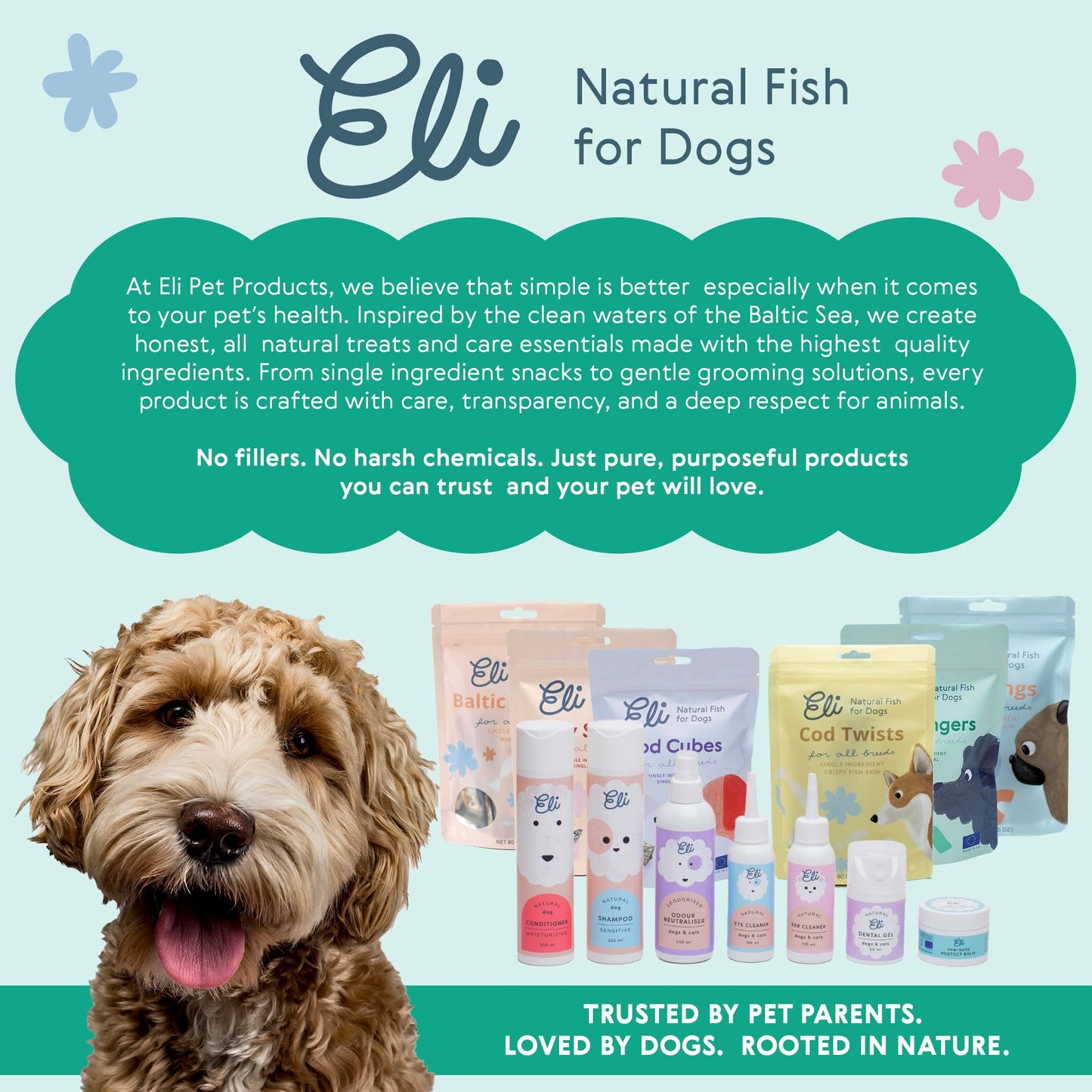 Eli Natural Fish Mix 3 Pack – Natural Premium Dog Treats, Cod Skin Dental Treats, Rich in Protein & Omega-3, Low Fat, Grain Free, Single Ingredient, Hypoallergenic, Gluten Free, Air Dried Fish Treats
