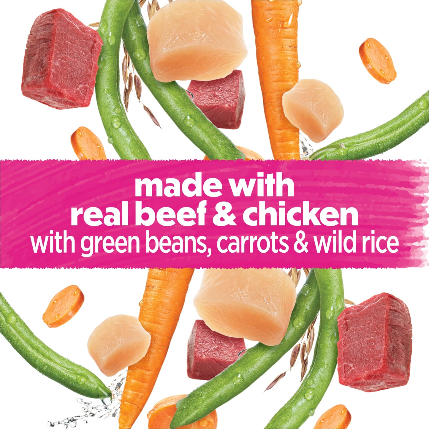 Purina Beneful Dog Food Freshly Prepared Meals Beef and Chicken Medley with Green Beans, Carrots and Wild Rice - (Pack of 8) 10 oz. Tubs