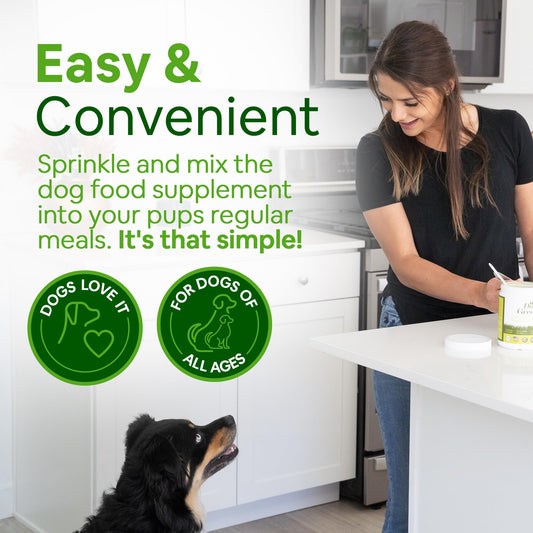 Dog Greens Superfood Multivitamin Powder - Dog Vitamins and Supplements, Organic Kelp, Spirulina, Sea Moss for Homemade Food, Kibble and Raw Meals, Energy, Immune, Joint & Skin Support for All Ages