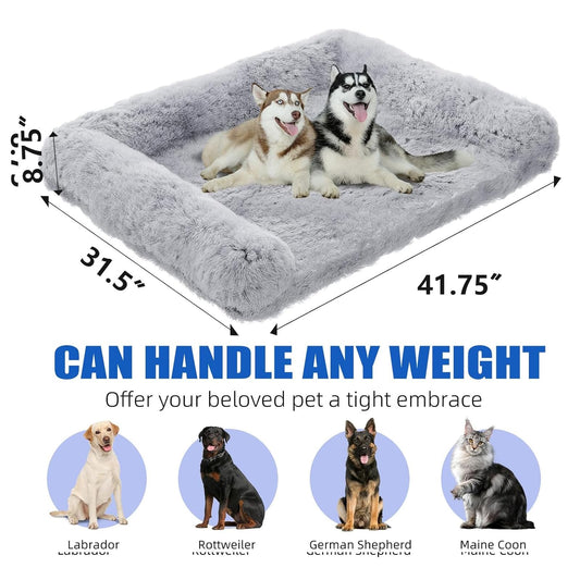 Simple Trending Orthopedic Dog Beds for Large Dogs, Waterproof Anti-Slip L Pet Bed, Egg-Crate Foam Big Dog Couch Bed with Washable Cover, Deluxe Plush Pet Sleeping Mat, Grey