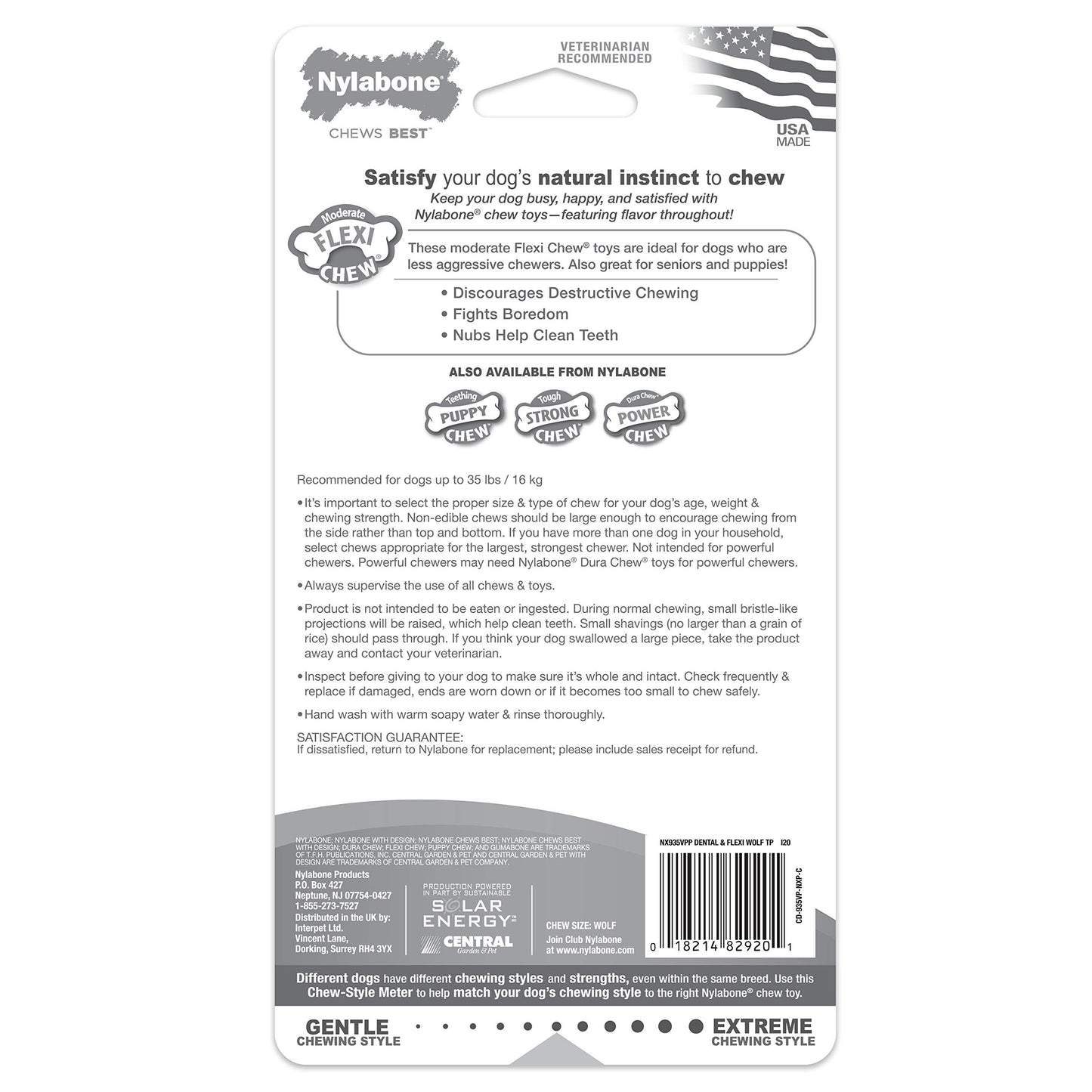 Nylabone Original Bone Flexi Chew Toy for Dogs, Flexible Dog Toys for Moderate & Gentle Chewers, Chicken Flavor, Medium - Up to 35 lbs, 2 Pack