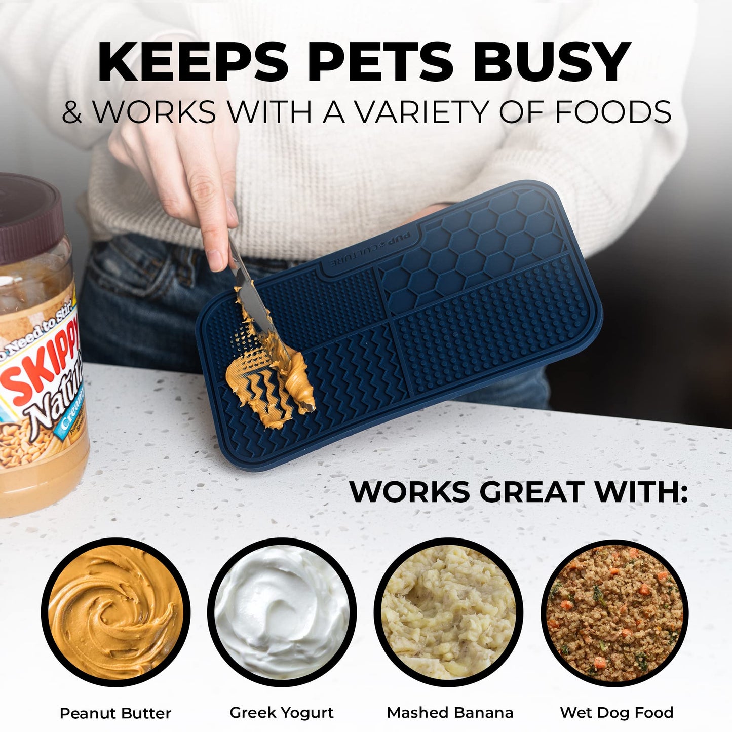 Pup Culture Dog Lick Mat for Dogs, Feeding Pad for Anxious Pets Plus 4 Different Puzzles for Mental Stimulation for Dogs - Supports Mental, Dental, and Digestive Health, Bite Resistant and Heavy Duty