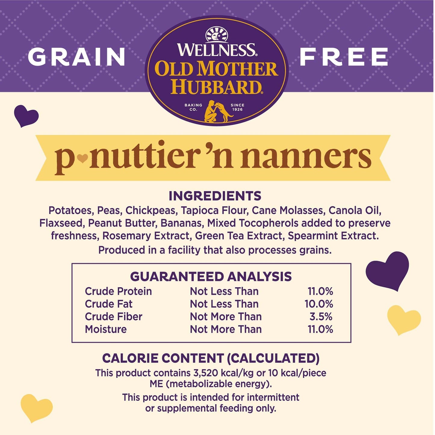 Old Mother Hubbard Wellness P-Nuttier 'N Nanners Dog Biscuits, Natural, Training Treats, Peanut Butter & Banana Flavor, Mini Size, (16 Ounce Bag)