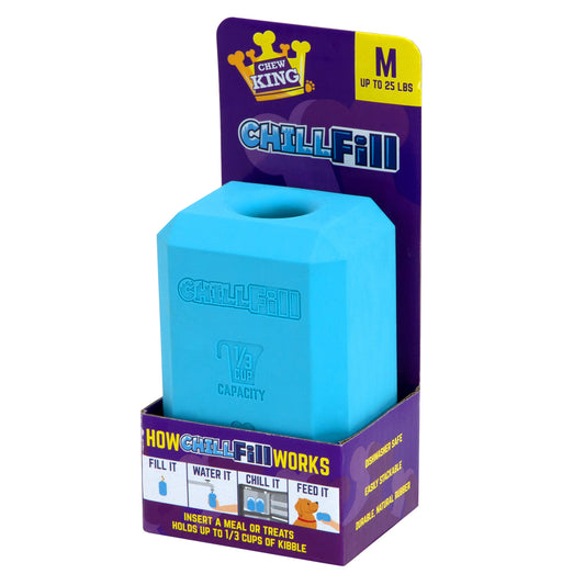 Chew King Premium Treat Dog Toy, Medium, Extremely Durable Natural Rubber Fillable Toy Collection, Frozen Feeding, All Breed Sizes