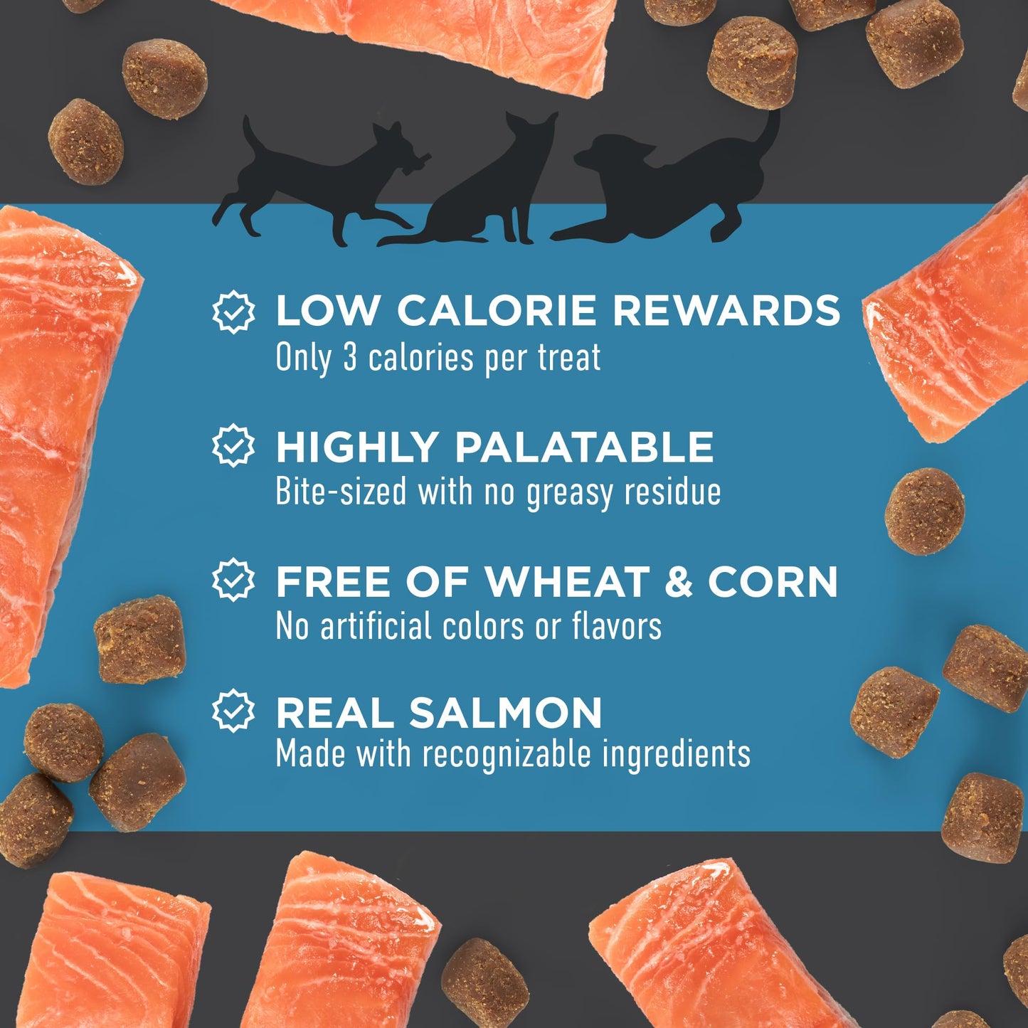 Cloud Star Tricky Trainers Soft & Chewy Dog Training Treats 14 oz. Bag, Salmon Flavor, Low Calorie Behavior Aid with 360 Treats