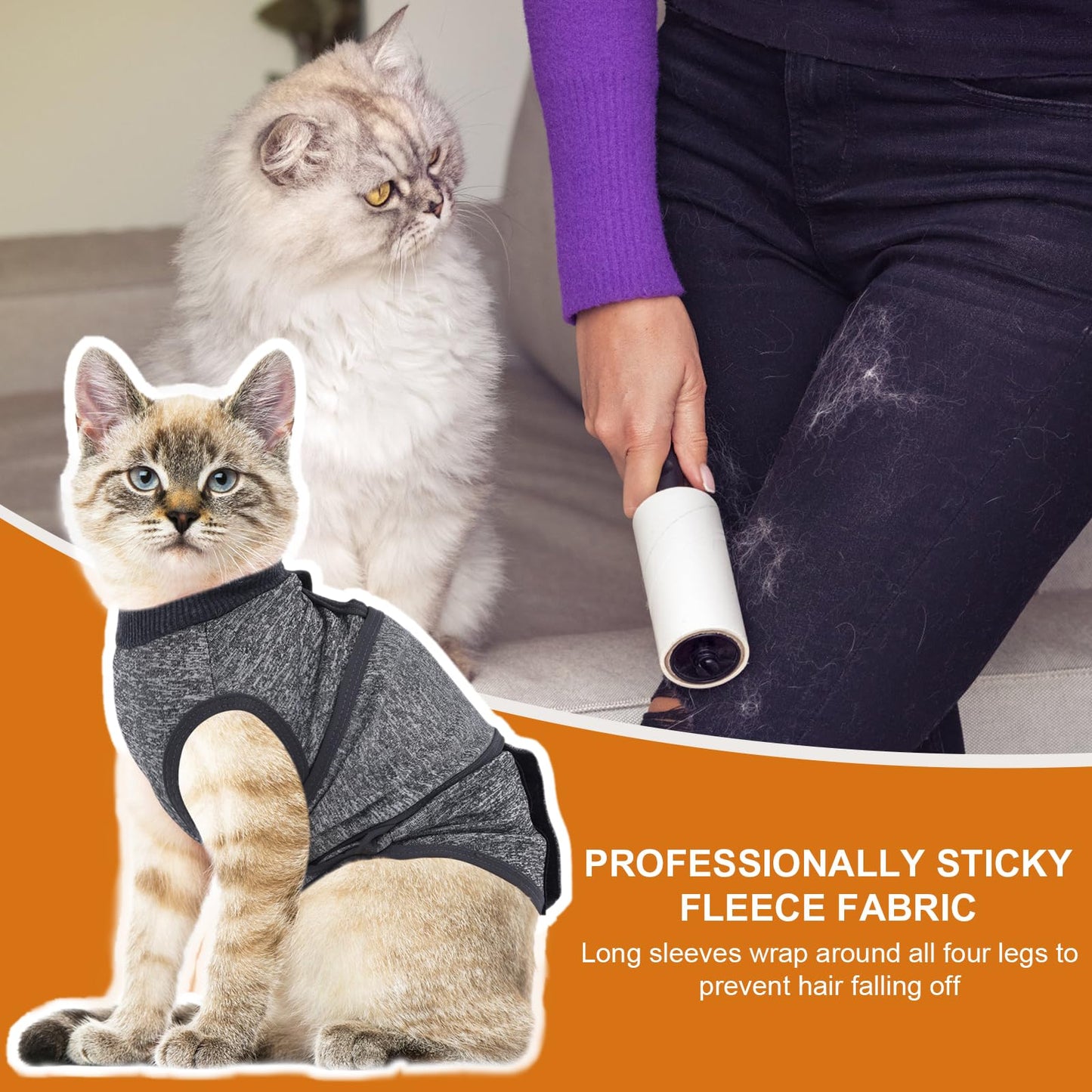 SoeKoa Cat Anxiety Jacket, Anxiety Vest for Cats, Jackets for Cats Only, Self-Adhesive Adjustable Pet Cat Calming Wrap Shirt, Calming Wrap for Pets to Relieve Stress
