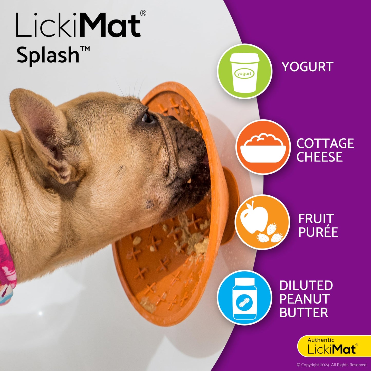 LickiMat Splash, Dog Slow Feeder Bowl Lick Mat, Boredom Anxiety Reducer, Sticks to Smooth Surface; Perfect for Food, Treats, Yogurt, or Peanut Butter. Fun Alternative to Slow Feed Dog Bowl, Turquoise