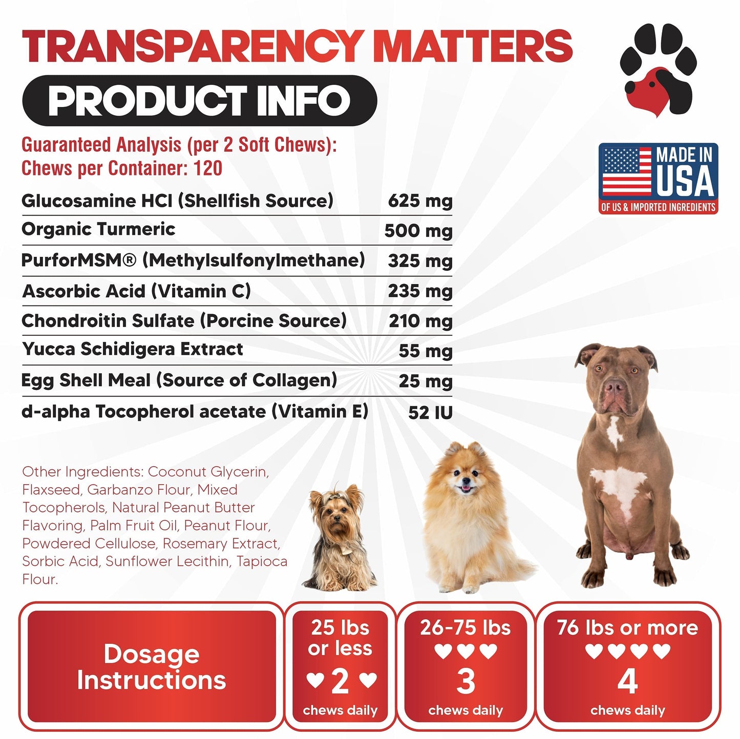 Glucosamine for Dogs Hip and Joint Supplement - Safe Joint Support for Dogs - Dog Joint Supplement with Glucosamine Chondroitin MSM Turmeric for Dogs - 120 Joint Care Chews for Dogs ActivTreats