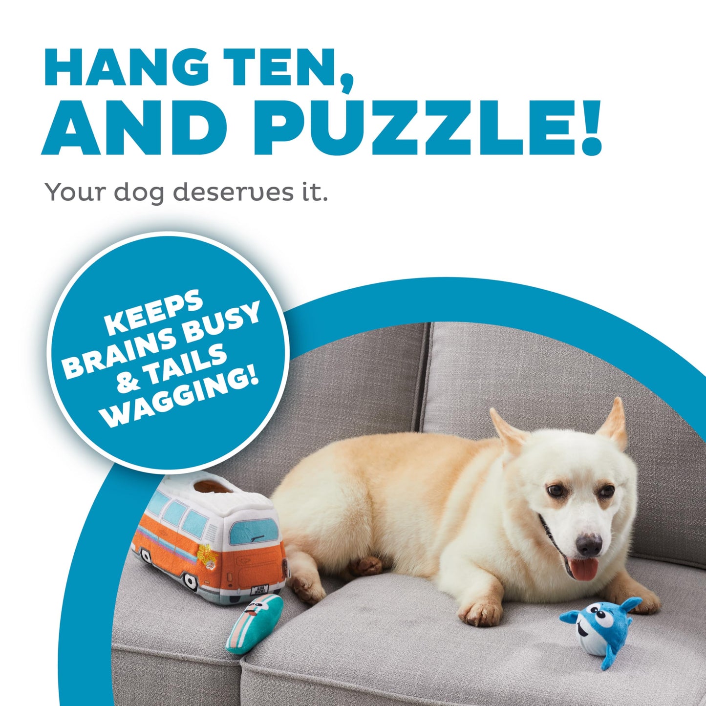 Outward Hound Hide A Surf Van Plush Dog Toy Puzzle