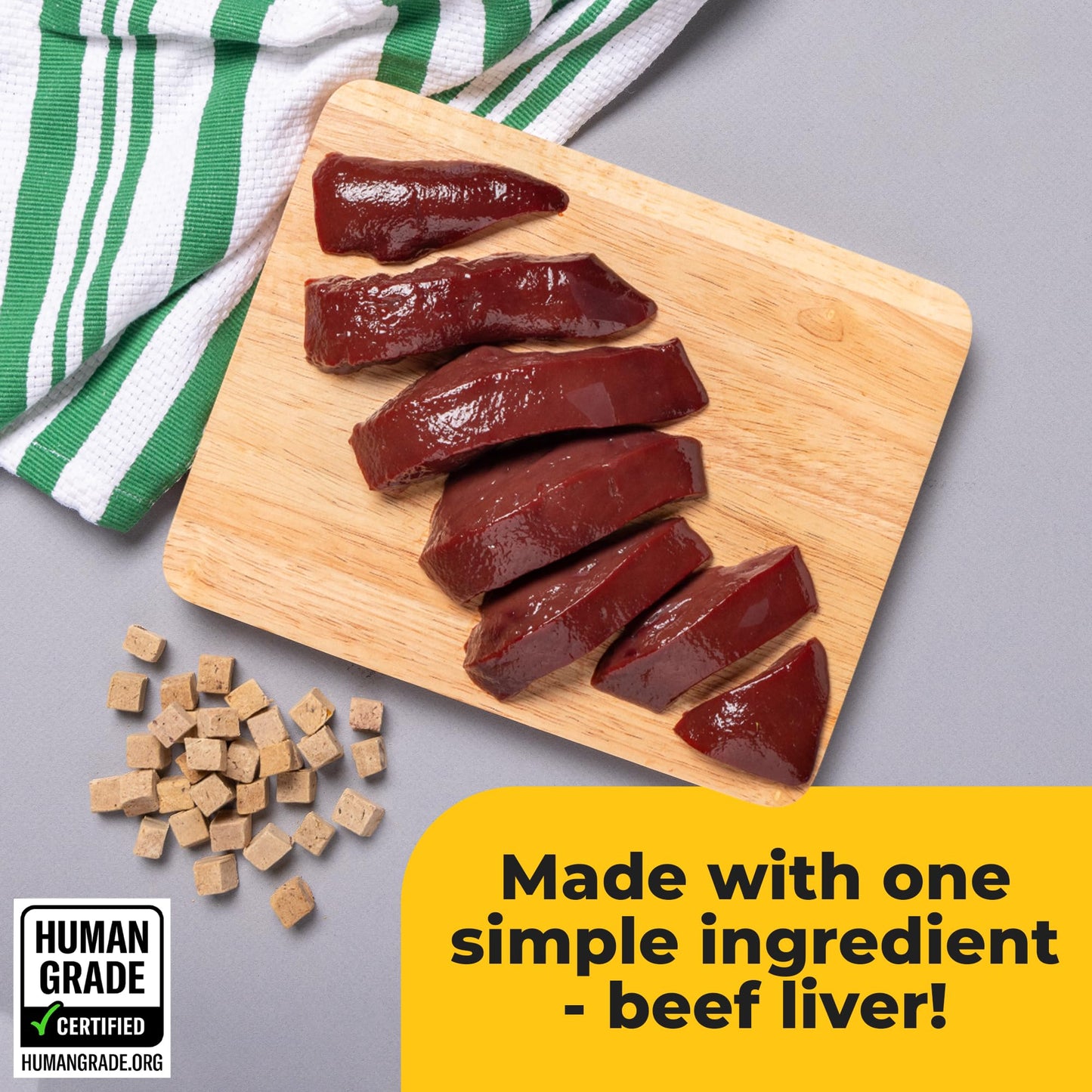 Heckova! Beef Lover - Freeze Dried Beef Liver Dog Treats - Single Ingredient Human Grade Raw Beef Liver Bites for Training, Meal Topper, No Additives, High Protein, 31g Per Cup, 14oz Bag