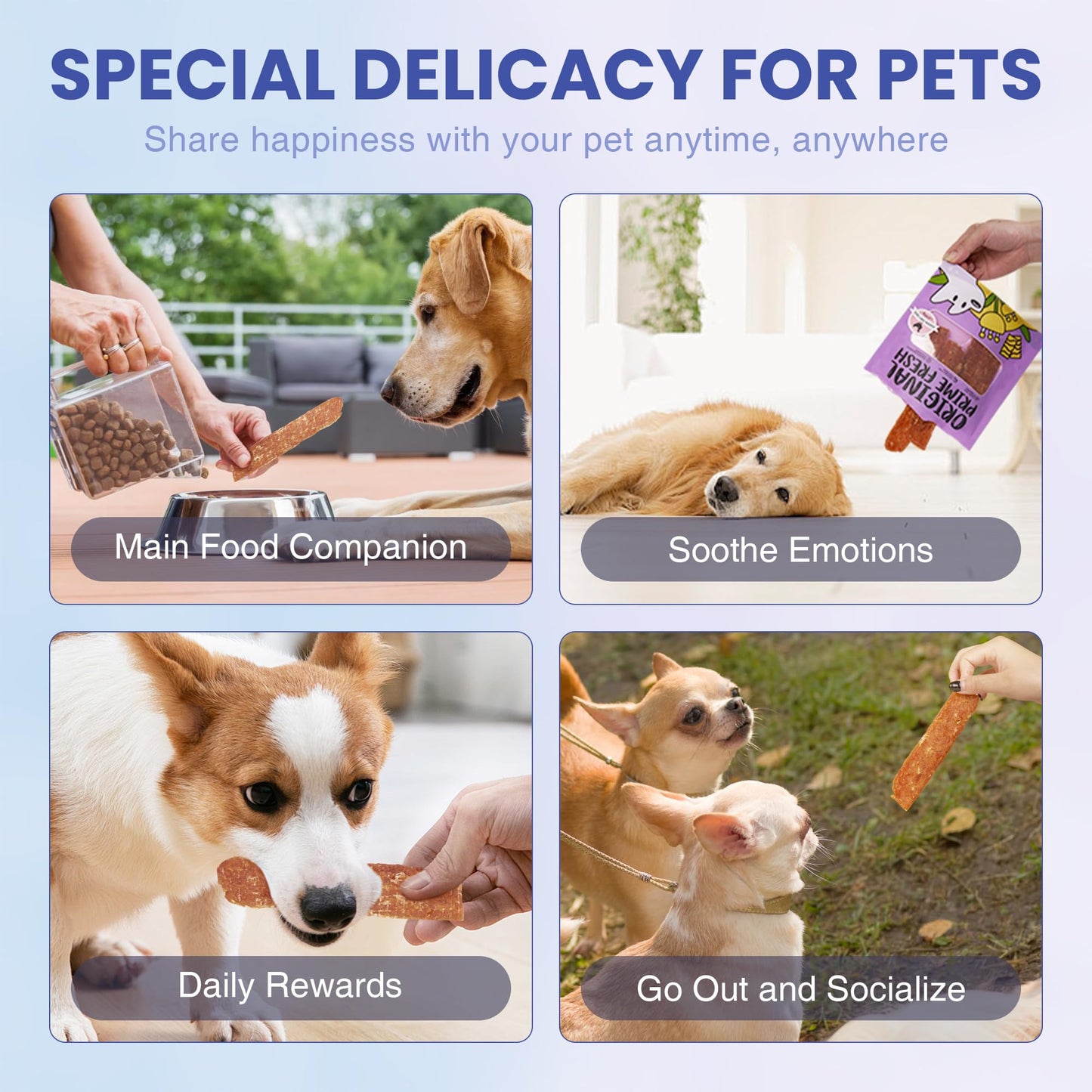 LISPOO Likable Human Grade Pet Snacks and Natural Ingredients-Premium Pet Treats Delicious and Healthy Chicken Jerky Snacks-Best Chews for Training Small & Large Dogs - Bulk Dog Treats