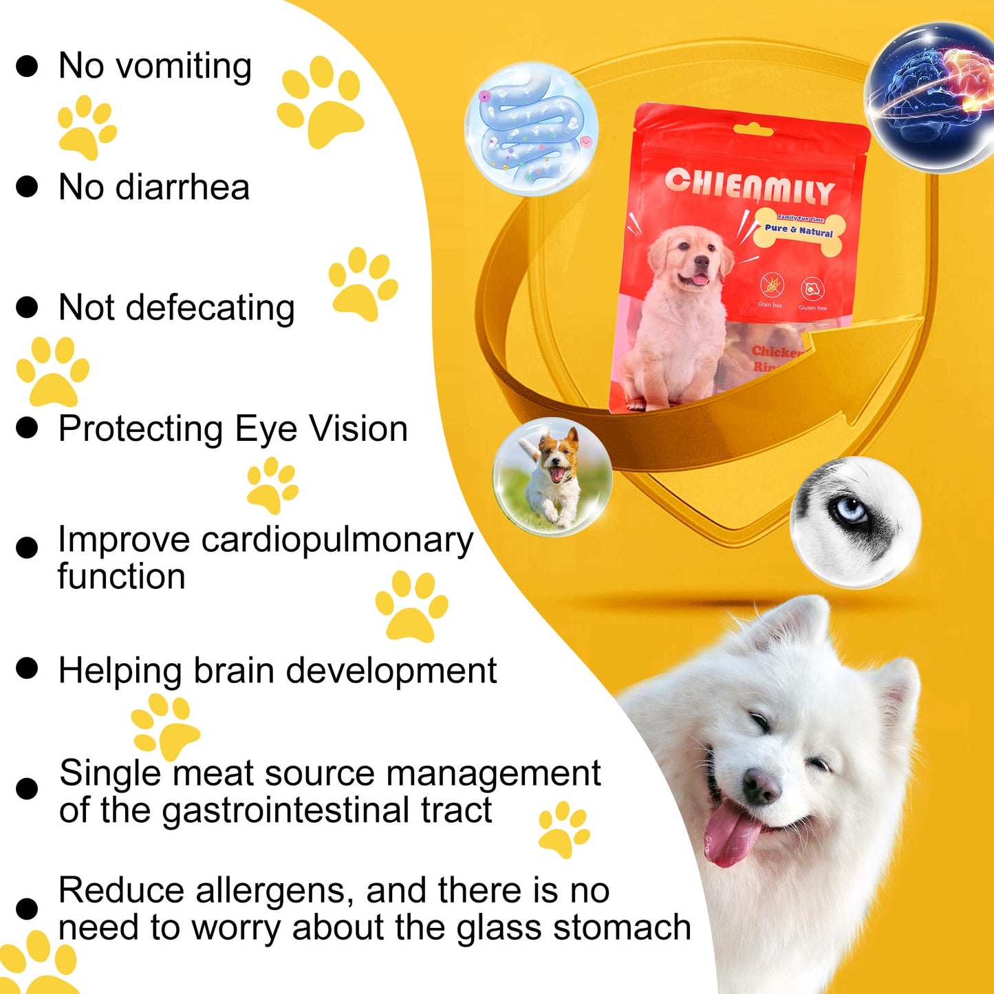 Chienmily Sweet Potato Dog Treats Soft, Natural Human Grade Puppy Chew, Low Fat Grain Free Treats, Gluten Free for Small Medium & Large Dogs, 11.6oz