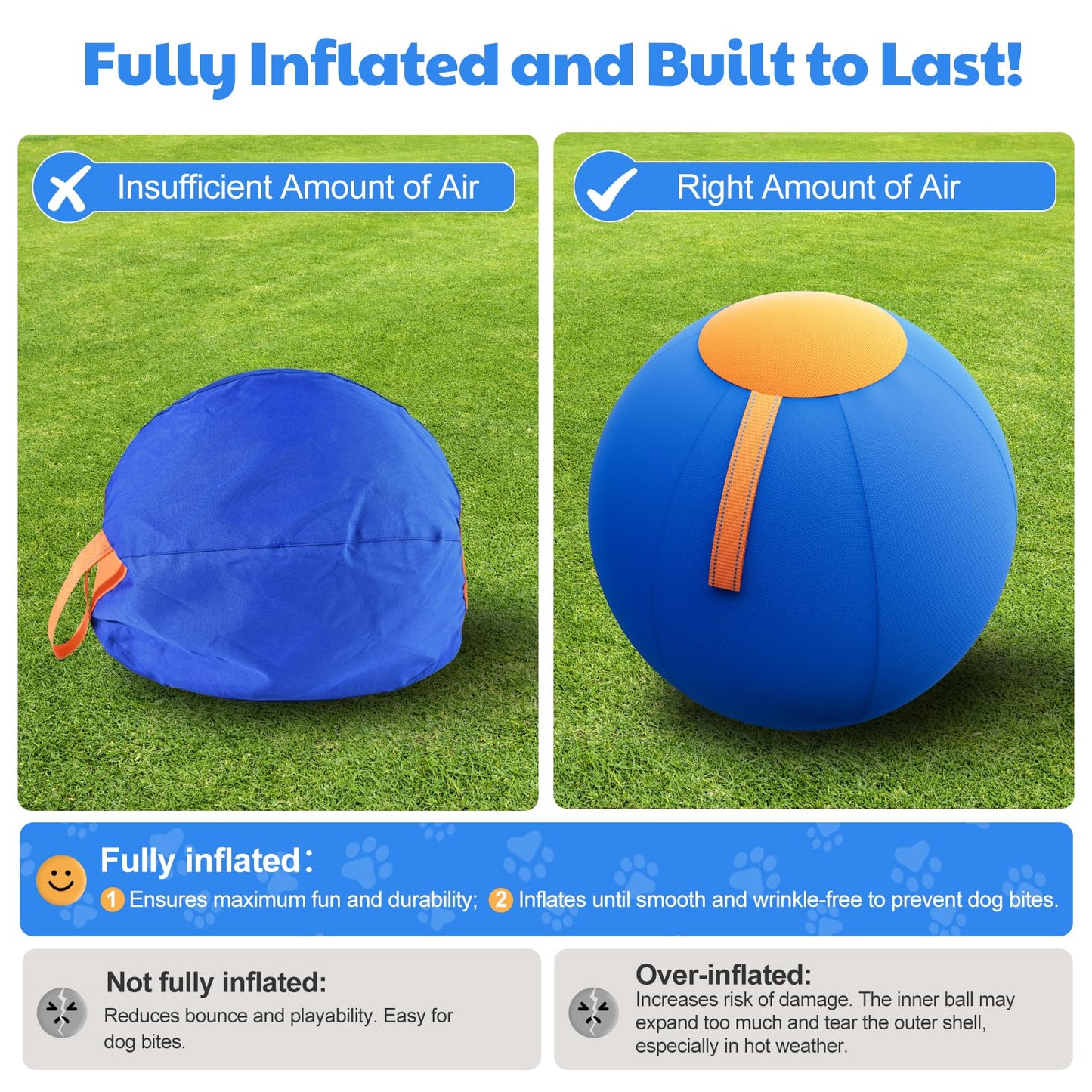 Happypaw 18'' Herding Ball for Dogs – Durable Dog Toy Agility Equipment for Australian Shepherds, Cattle, Border Collies, and Small/Medieum Breeds, Outdoor Dog Toys