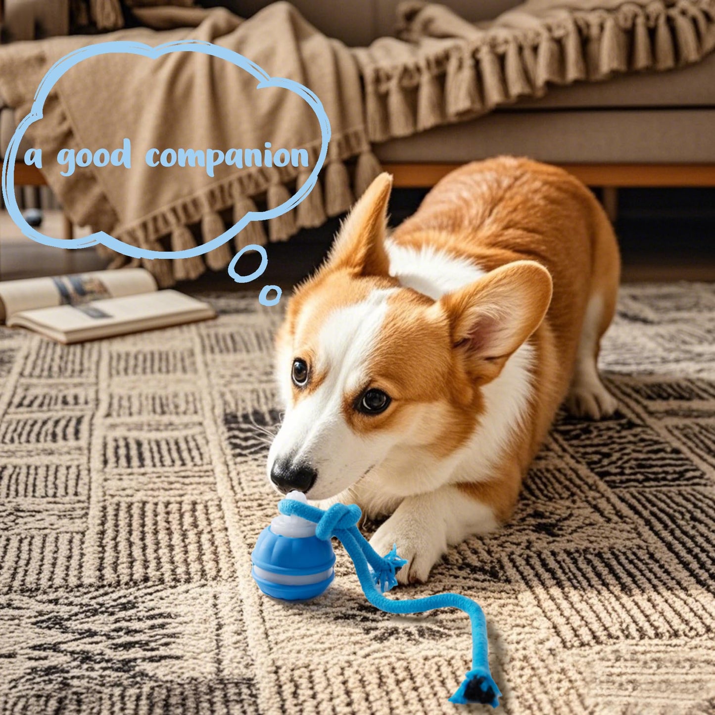 Fuzzwoof No-Stuffing Bunny Squeaky Dog Toy for Aggressive Chewers, Tear-Resistant Plush Puppy Teething Toy to Keep Them Busy, Tough Interactive Tug of War & Dental Chew for Small Medium Large Dogs