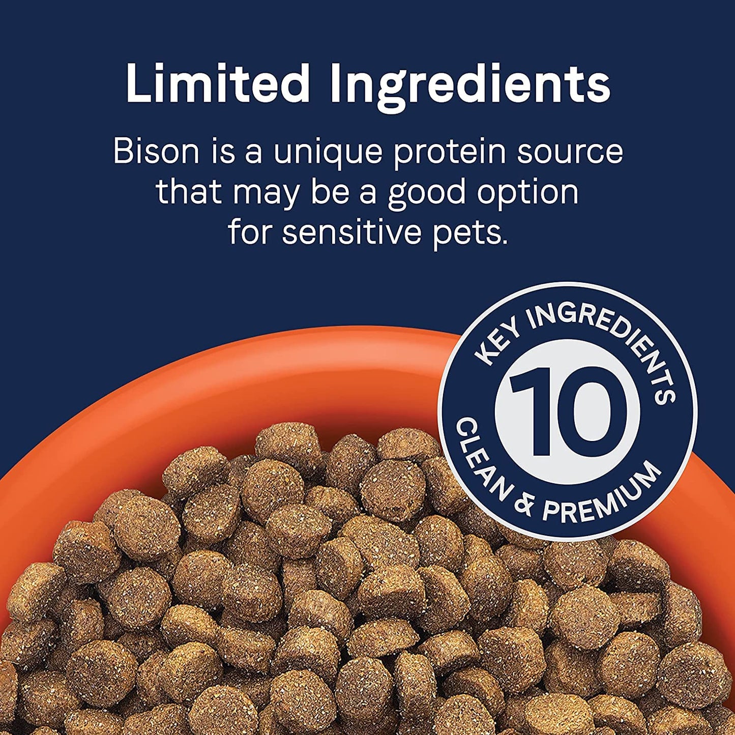 CANIDAE Pure Limited Ingredient Premium Adult Dry Dog Food, Real Bison & Barley Recipe, 4 lbs, with Wholesome Grains