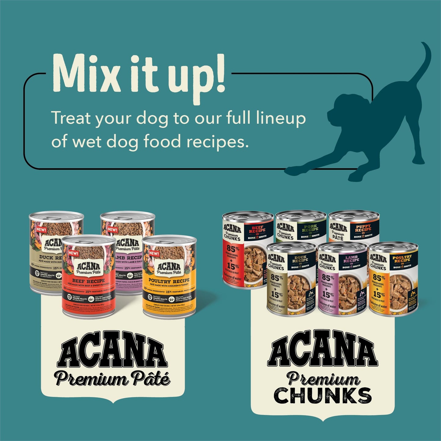 ACANA Premium Chunks in Bone Broth Grain-free Wet Dog Food Beef Recipe 12.8oz Cans (12 Count)