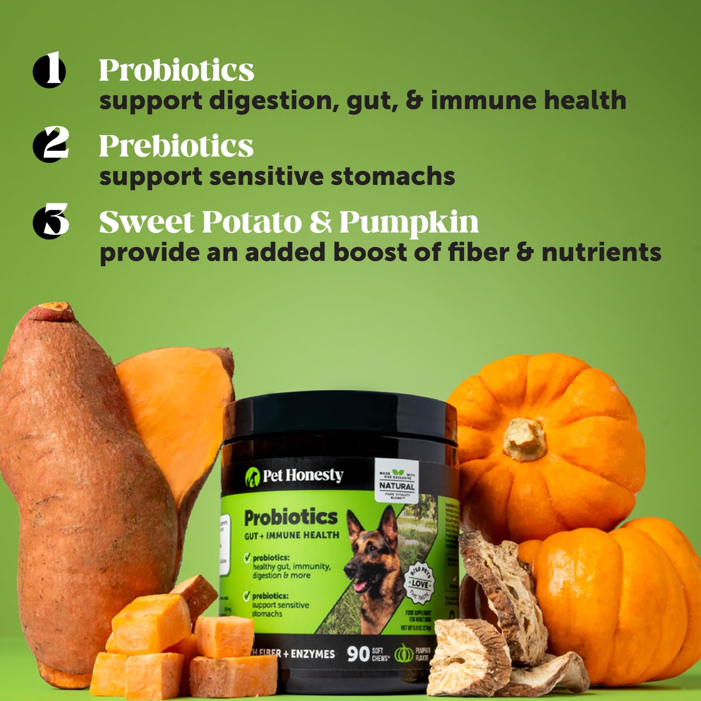Digestive Probiotics for Dogs + 10 in 1 Multivitamin Soft Chew Supplement Bundle - Dog Vitamins - Probiotics, Pumpkin, Digestive Enzyme for Dogs, Dog Vitamins for Overall Health