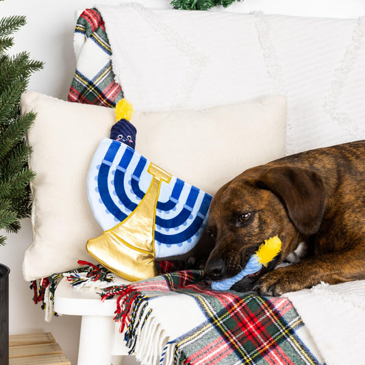 Fringe Studio Plush Dog Toy Burrow Set, A Lit Hanukkah, Hide & Seek Interactive Puzzle Toy, Pet Shop Collection (289241)