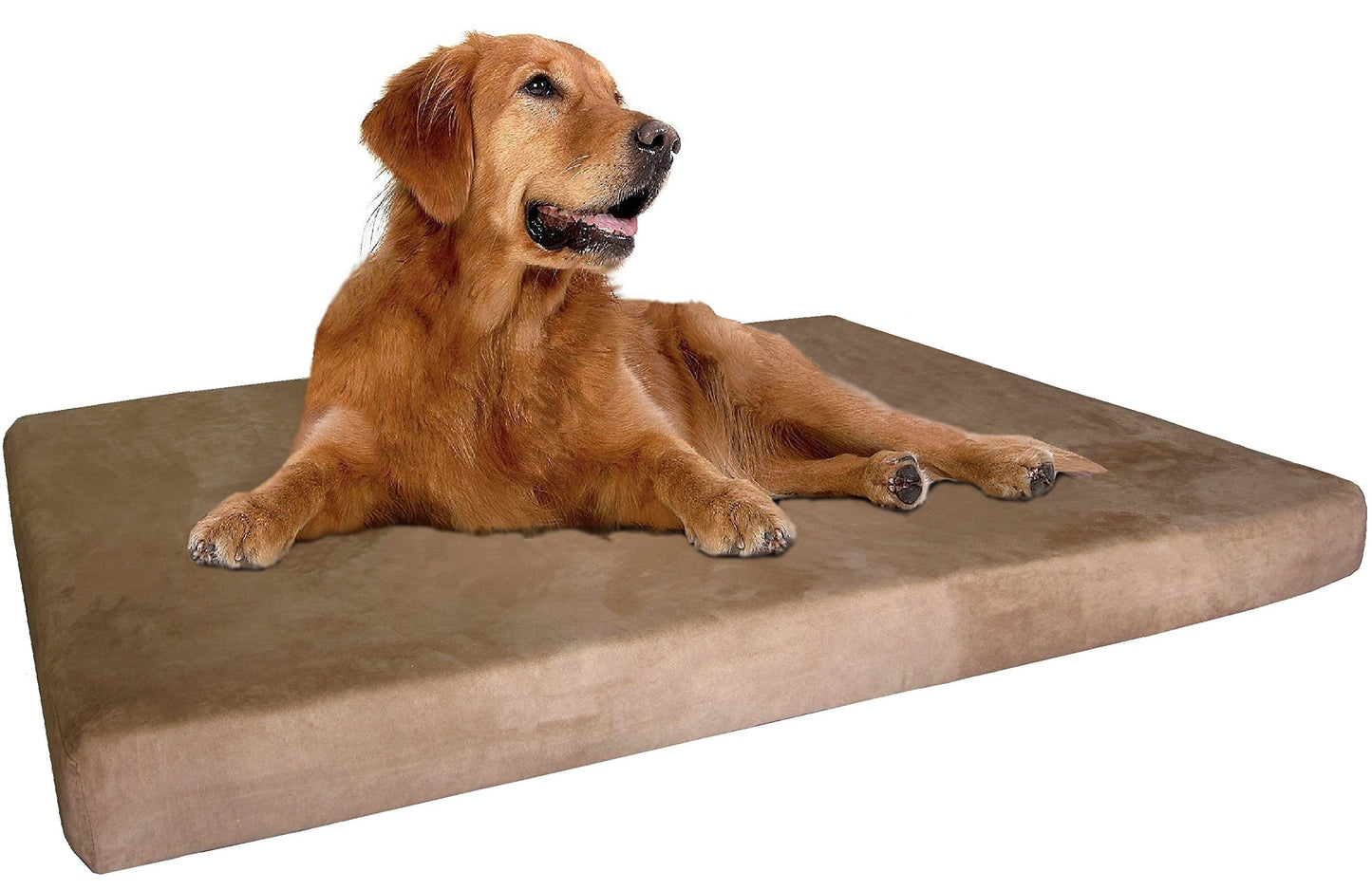 Dogbed4less Extra Large True Orthopedic Gel Memory Foam Dog Bed, Waterproof Liner and Durable Brown Cover, XL 47X29X4 Inch Fit 48"X30" Crate