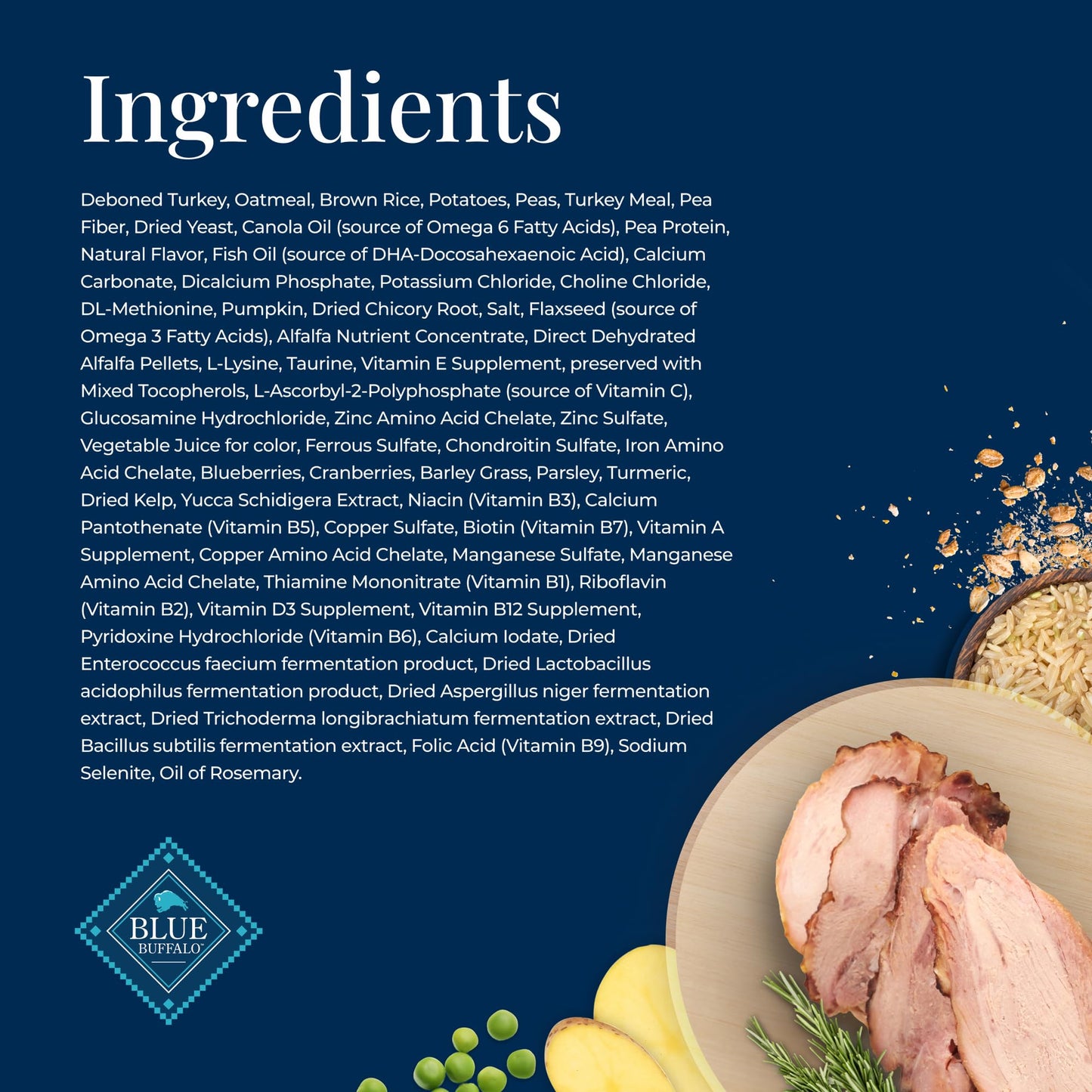 Blue Buffalo Basics Grain-Free Senior Dry Dog Food, Skin & Stomach Care, Limited Ingredient Diet, Turkey Recipe, 4-lb. Bag