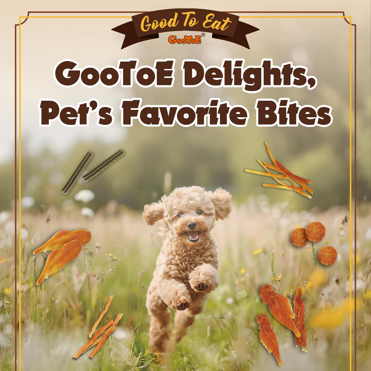 Gootoe Soft Chicken Sticks 1 lb, All Natural, Grain-Free, High-Protein, Healthy & Easily Digestible, Soft Texture, Resealable