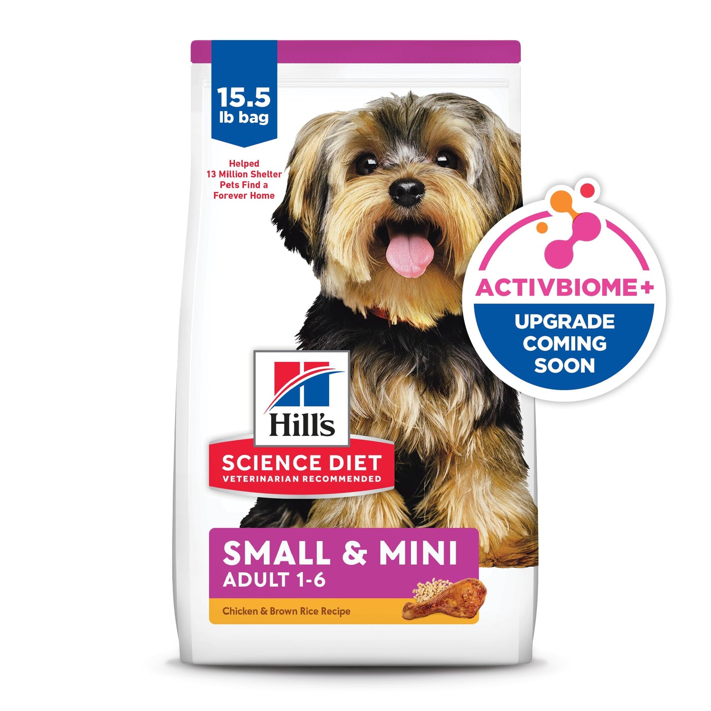 Hill's Science Diet Small & Mini, Adult 1-6, Small & Mini Breeds Premium Nutrition, Dry Dog Food, Chicken & Brown Rice, 15.5 lb Bag