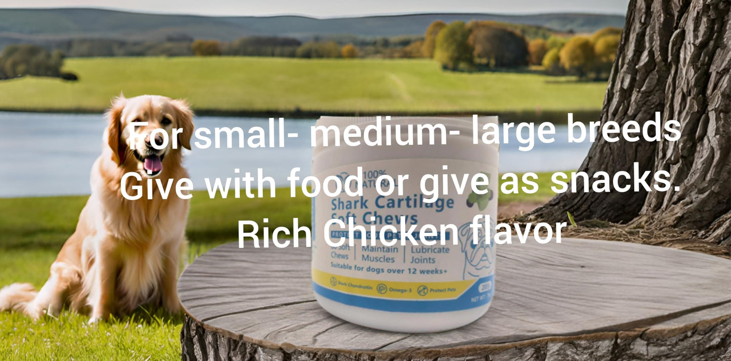 Jire'h Advance Dog Hip and Joint Supplement,80 Count, Chicken Flavored,Pain and Inflammation Relief Chews with Glucosamine, Chondroitin, MSM, Vitamin C, Omega 3, with Calcium from Shark Cartilage