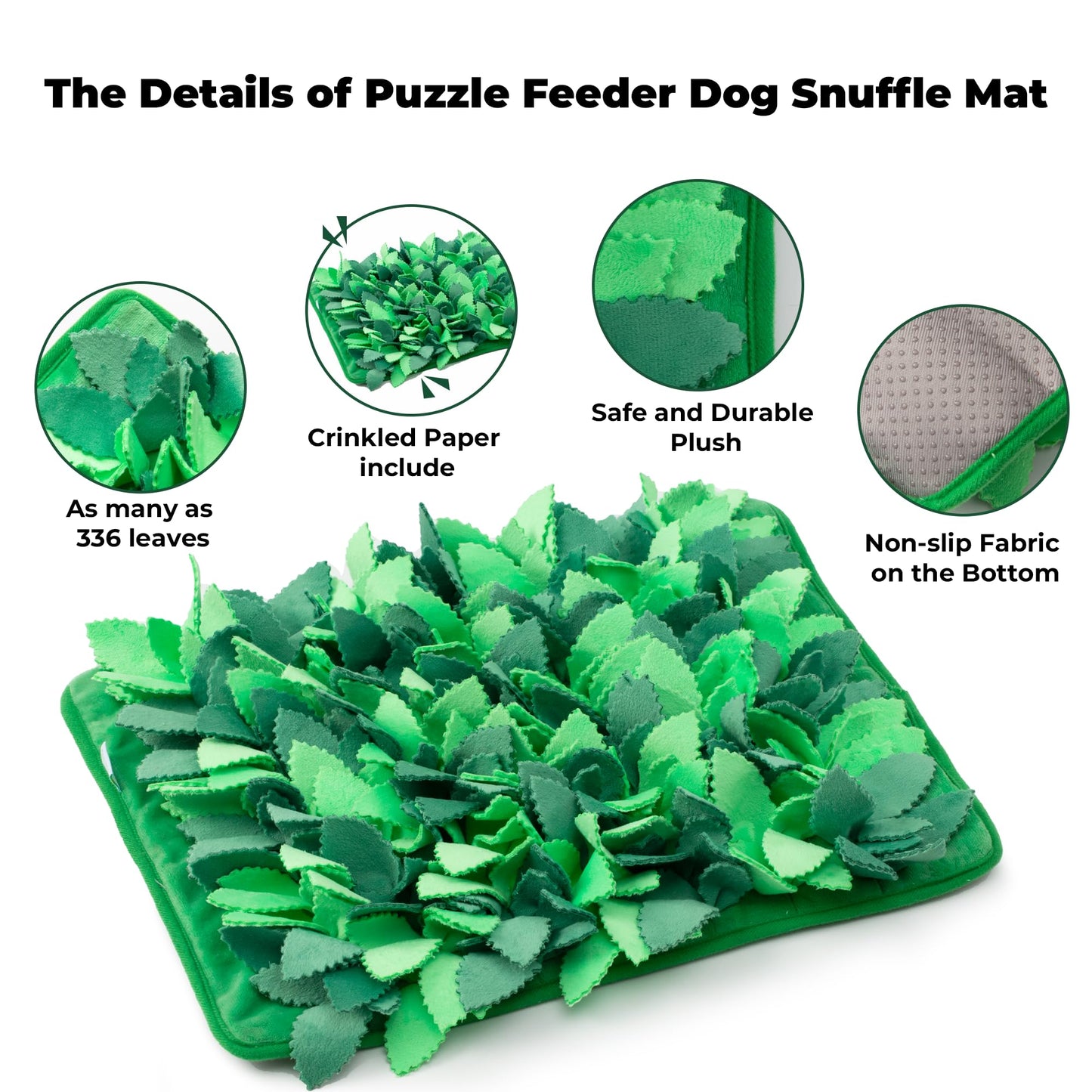 Puzzle Feeder Snuffle Mat & Slow Feeder for Dogs - Interactive Dog Puzzle Toys for Smell Training