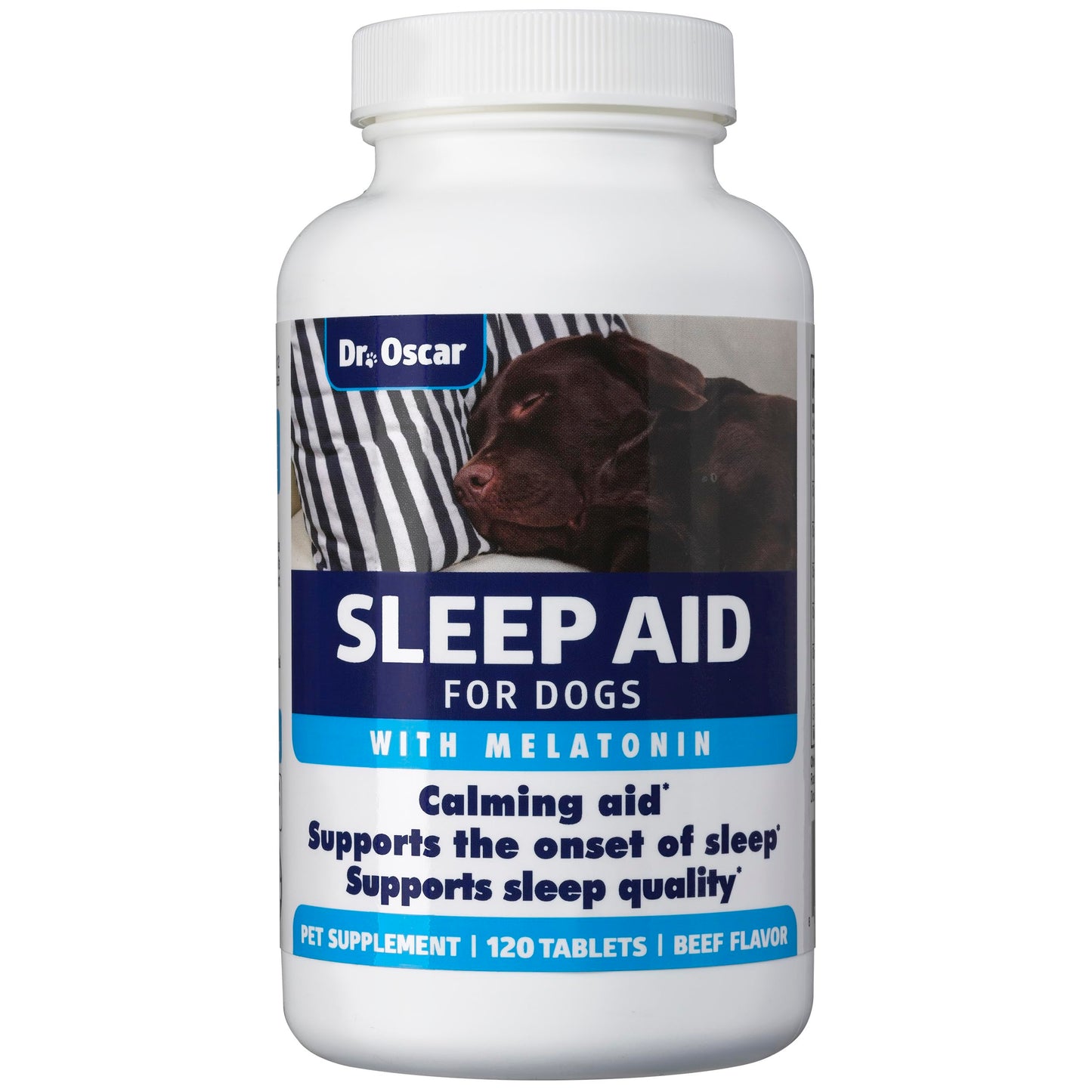 Dog Sleep Aid for Dogs, Better Than Melatonin or Calming Chews Only, Best Sleeping Pills + Melatonin, 120 Tablets, Puppy Sleep Aid, USA