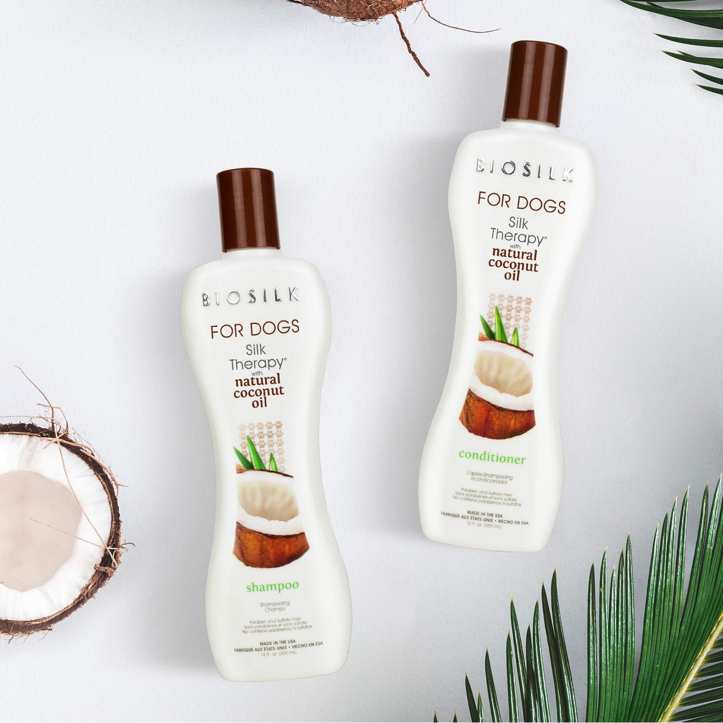 BioSilk for Dogs Silk Therapy Shampoo with Natural Coconut Oil Coconut Dog Shampoo, Sulfate and Paraben Free Natural Shampoo for Dogs, 12 Fl Oz Made in The USA (Pack of 1)