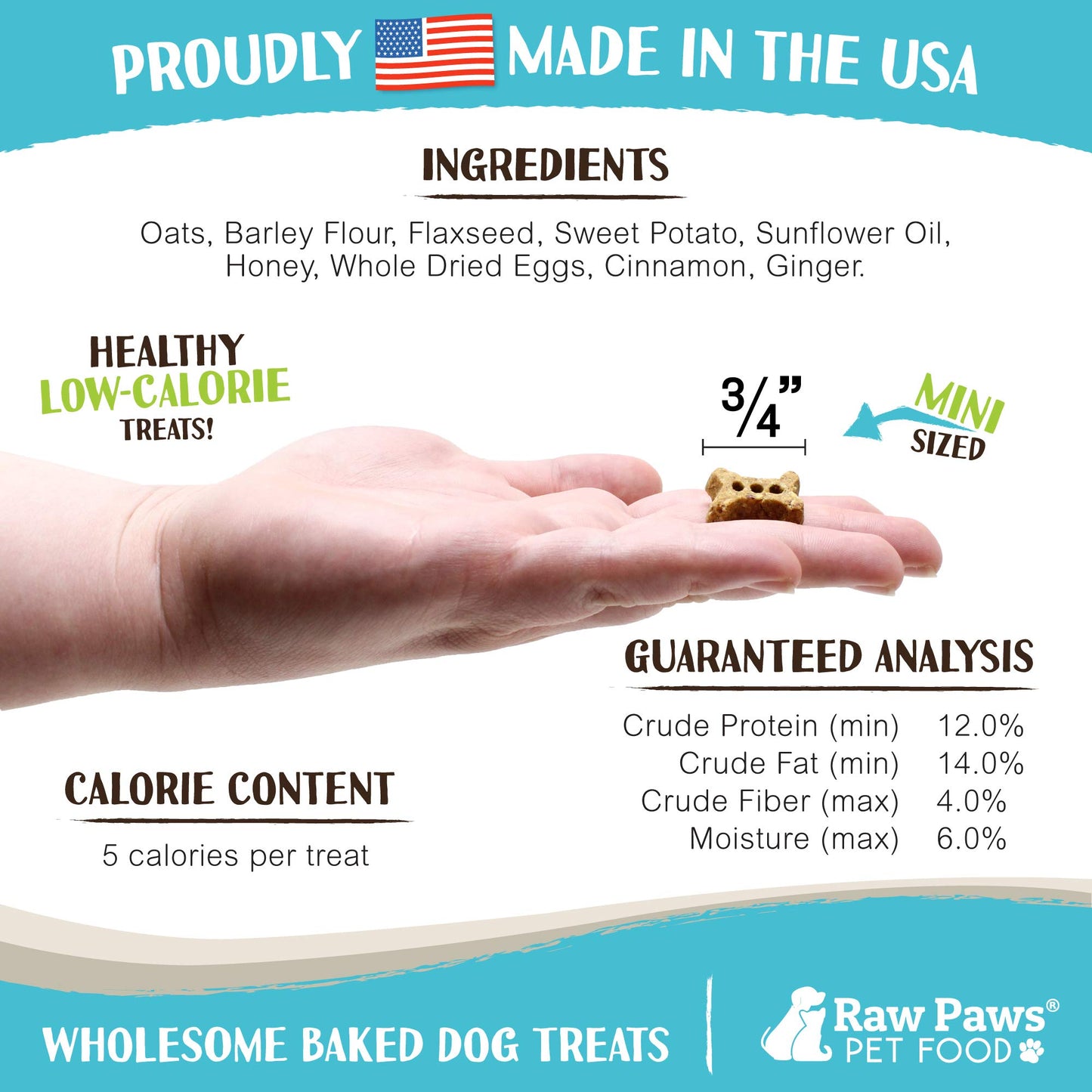 Raw Paws Mini Bones for Dogs - Sweet Potato & Honey Recipe, 10-oz - Made in USA Dog Biscuits, Small Training Treats for Dogs - Wheat, Corn, Soy Free Crunchy Dog Treats