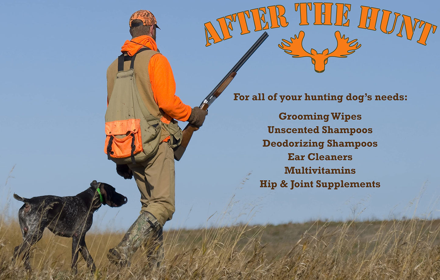 After The Hunt Complete Hunting Dog Shampoo System - 3 Pack - Unscented - Chamomile & Oatmeal - Deodorizing - 8 oz Each