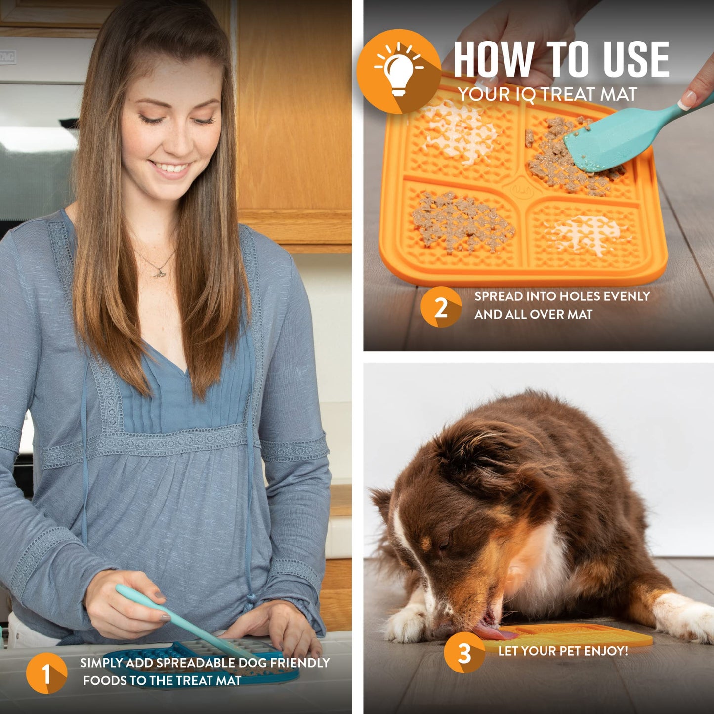 Hyper Pet IQ Treat Lick mat for Dogs, Dog Slow Feeder & Cat Lick mats | Great Alternative to Slow Feeder Bowls & Feeders | Perfect Dog Licking mat, Cat Puzzle & Enrichment Toys