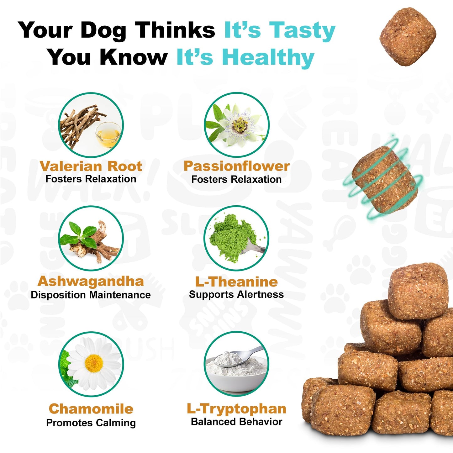 Doggie Dailies Calming Chews, Melatonin & Chamomile for Stress Relief, Relaxation & Anxiety (Peanut Butter, 225 Soft Chews)