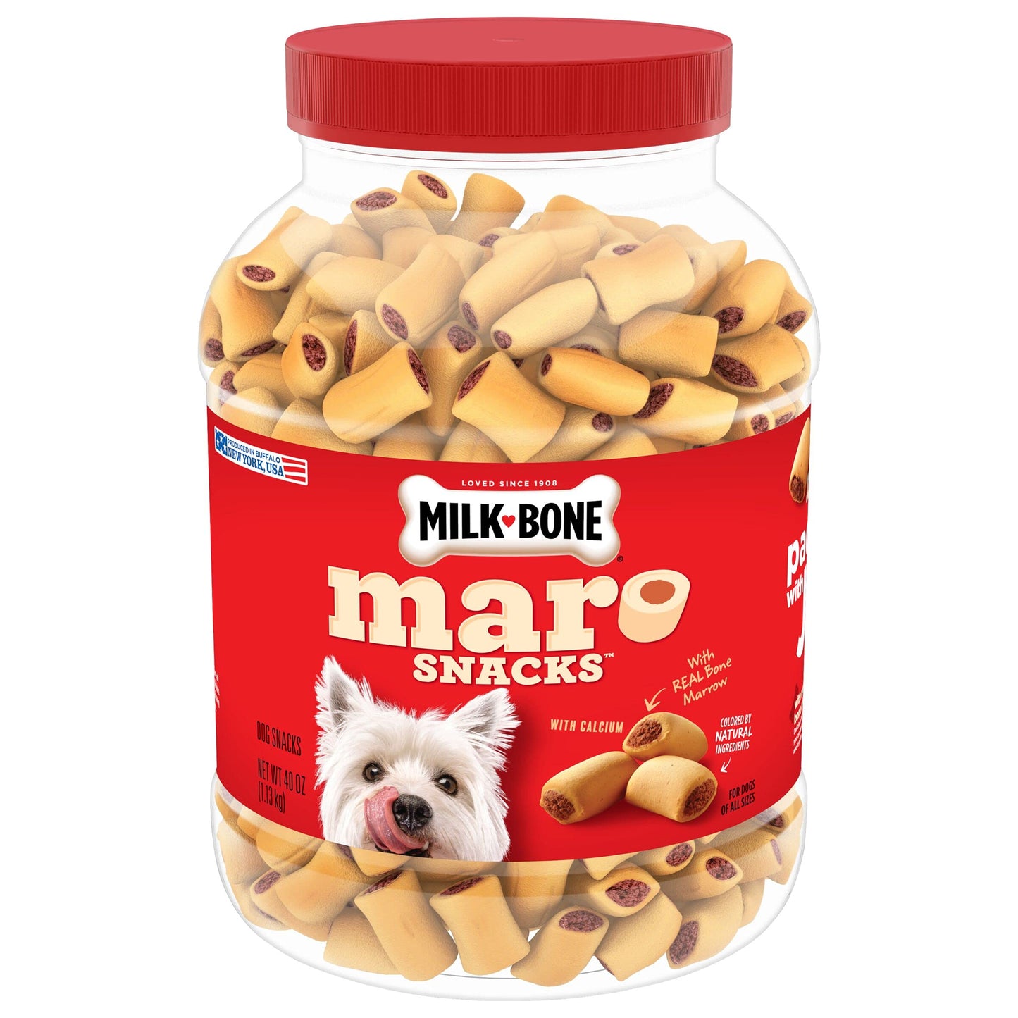Milk-Bone Dog Treats Bundle: MaroSnacks Beef 40 Ounce + Flavor Snacks Mini's 36 Ounce