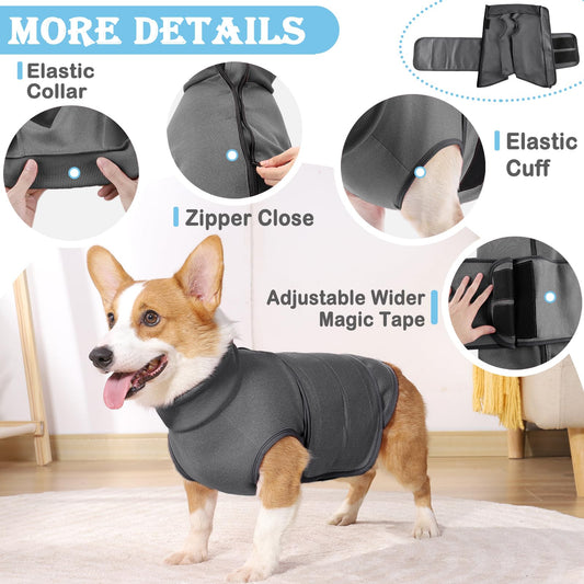 KOESON Dog Anxiety Vest, Comfort Pet Calming Jacket, Adjustable Relief Coat for Dog, Anti-Anxiety Pet Thunder Jacket for Thunderstorm, Fireworks, Separation, Grey 3XL