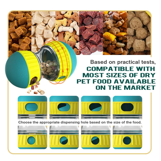 Dog Puzzle Toy Adjustable Treat Dispensing Ball Food Dispenser Tough Slow Feeder Puppy Enrichment Training Toy Pet Interactive Chase Toys for Small Medium Large Dogs to Keep Them Busy, Green