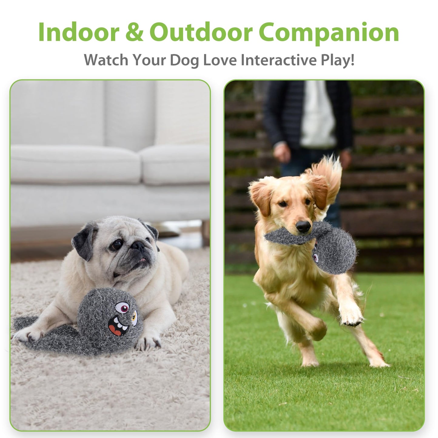 PETGEEK Interactive Dog Ball Toy, Automatic Dog Toys with Music and Recording, Rechargeable Vibrating Dogs Ball for Small/Medium/Large Sizes, Enrichment Toy for Doggy to Keep Them Busy (Brown)