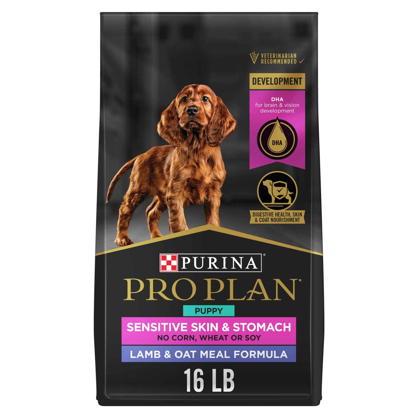 Purina Pro Plan Sensitive Skin and Stomach Puppy Food Lamb and Oat Meal Formula - 16 lb. Bag