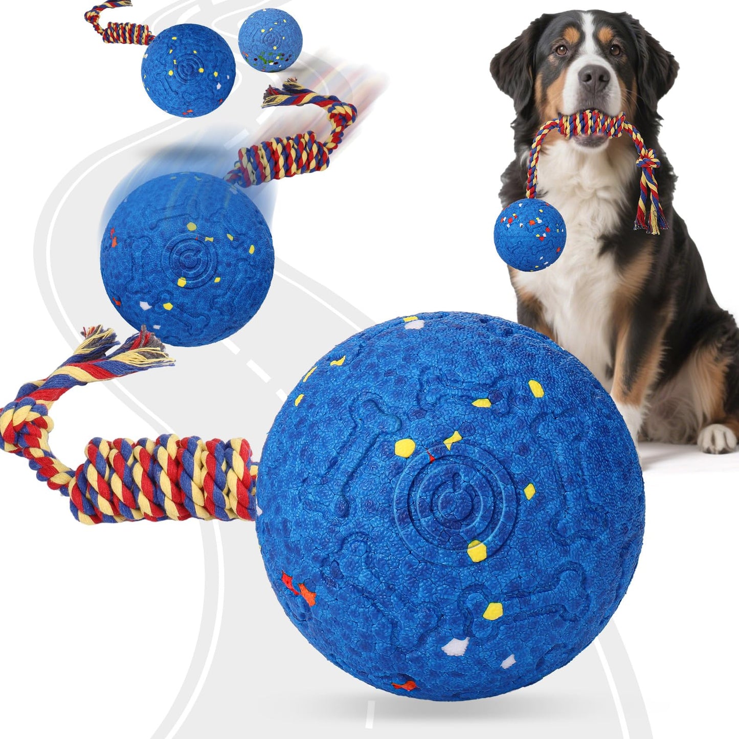 petizer Dog Toys for Aggressive Chewers, Dog Teething Chew Toy, Tough Rubber Nylon Chew Toy,IndestructibleToy for Medium & Large Breeds,Red and Blue Alligator