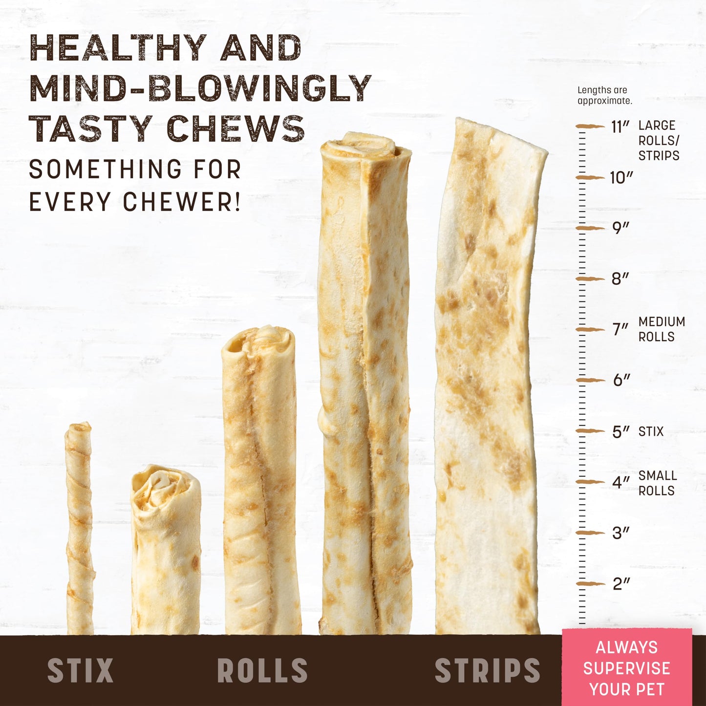 Earth Animal No Hide Medium Salmon Flavored Natural Rawhide Free Dog Chews Long Lasting Chew Sticks | Treats for Large Dogs | Great for Aggressive Chewers - 6 Count