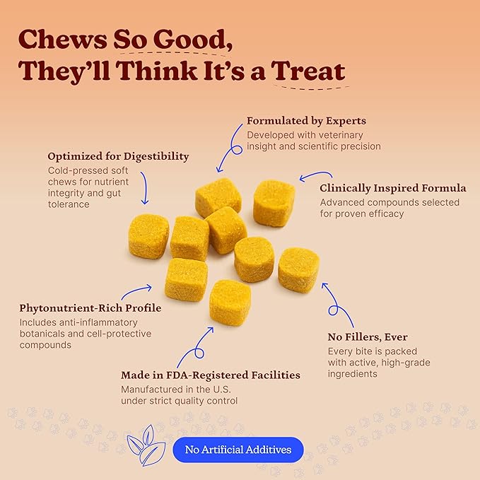 Longevity Dog Multivitamin, 11-in-1 Chicken Flavor Daily Chews | Supports Hip & Joint, Immune System, Skin & Coat, Heart, Energy & Vitality | Dogs 1 Year & Older (60 Count)