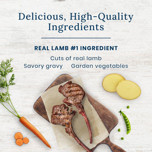 Blue Buffalo Delectables Natural Wet Dog Food Topper, Lamb Dinner 3oz (Pack of 24)