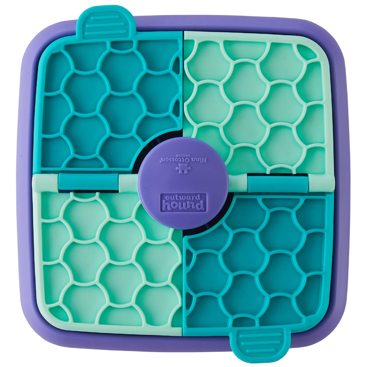 Outward Hound by Nina Ottosson Lick N’ Flip 3-in-1 Interactive Dog Puzzle Toy, Lick Mat & Slow Feeder – Calming Enrichment Feeder for Small & Medium Dogs, Holds 1 Cup of Wet of Dry Food