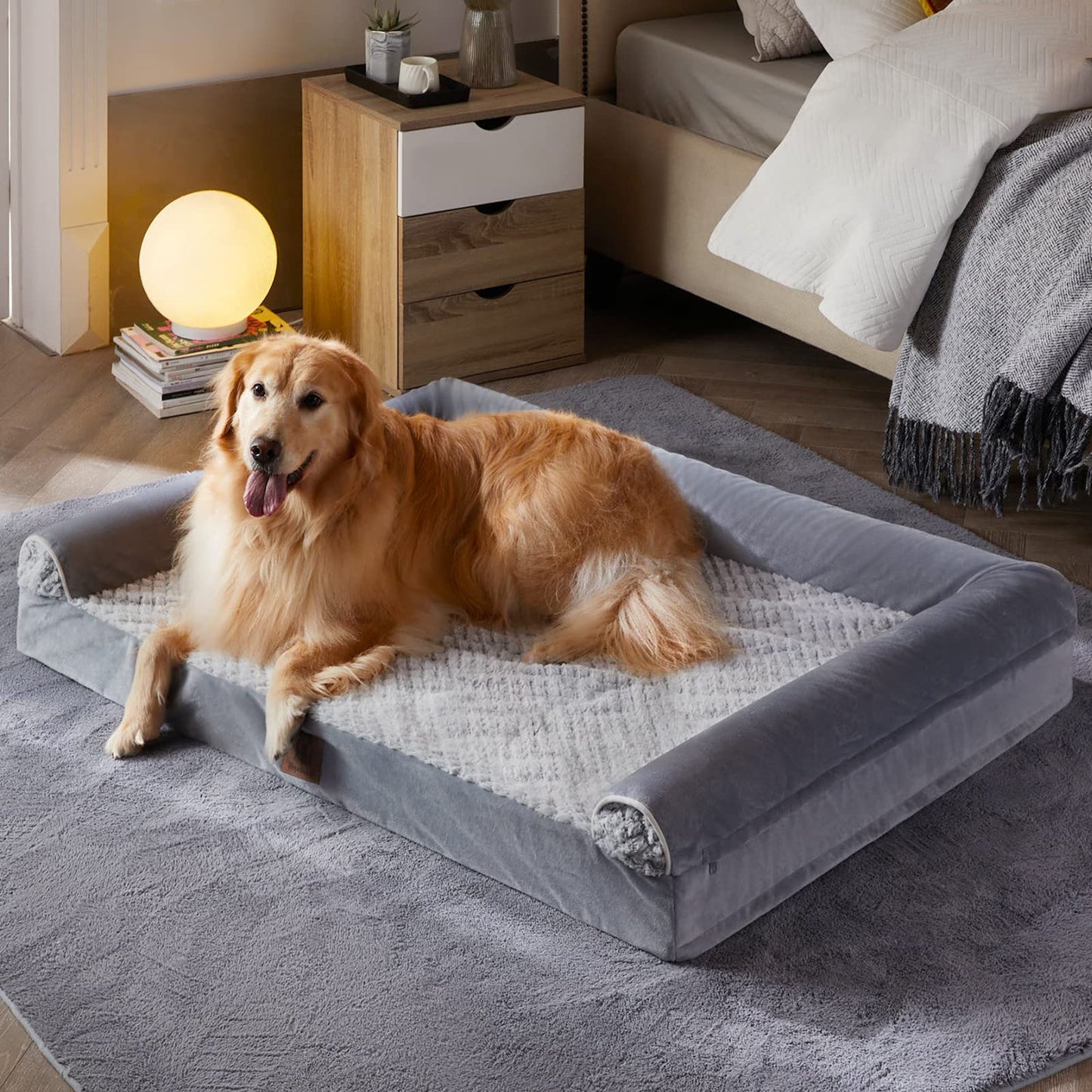 WNPETHOME Orthopedic Dog Bed for Large Dogs – XL Washable Pet Bed with Waterproof Cover, Non-Slip and Egg-Crate Foam Big Dog Couch Bed with Washable Removable Cover, Comfort & Joint Relief