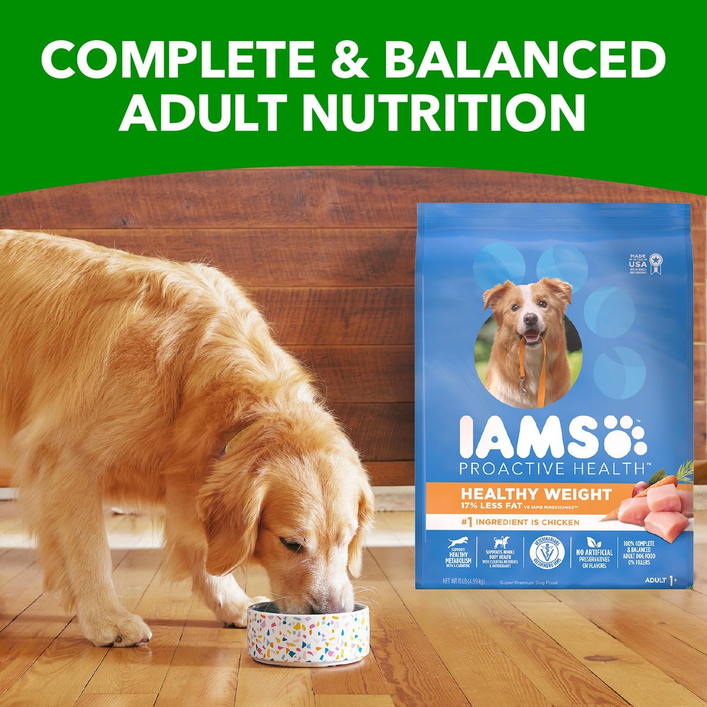 IAMS Proactive Health Healthy Weight Control Adult Dry Dog Food with Real Chicken, 29.1 lb. Bag