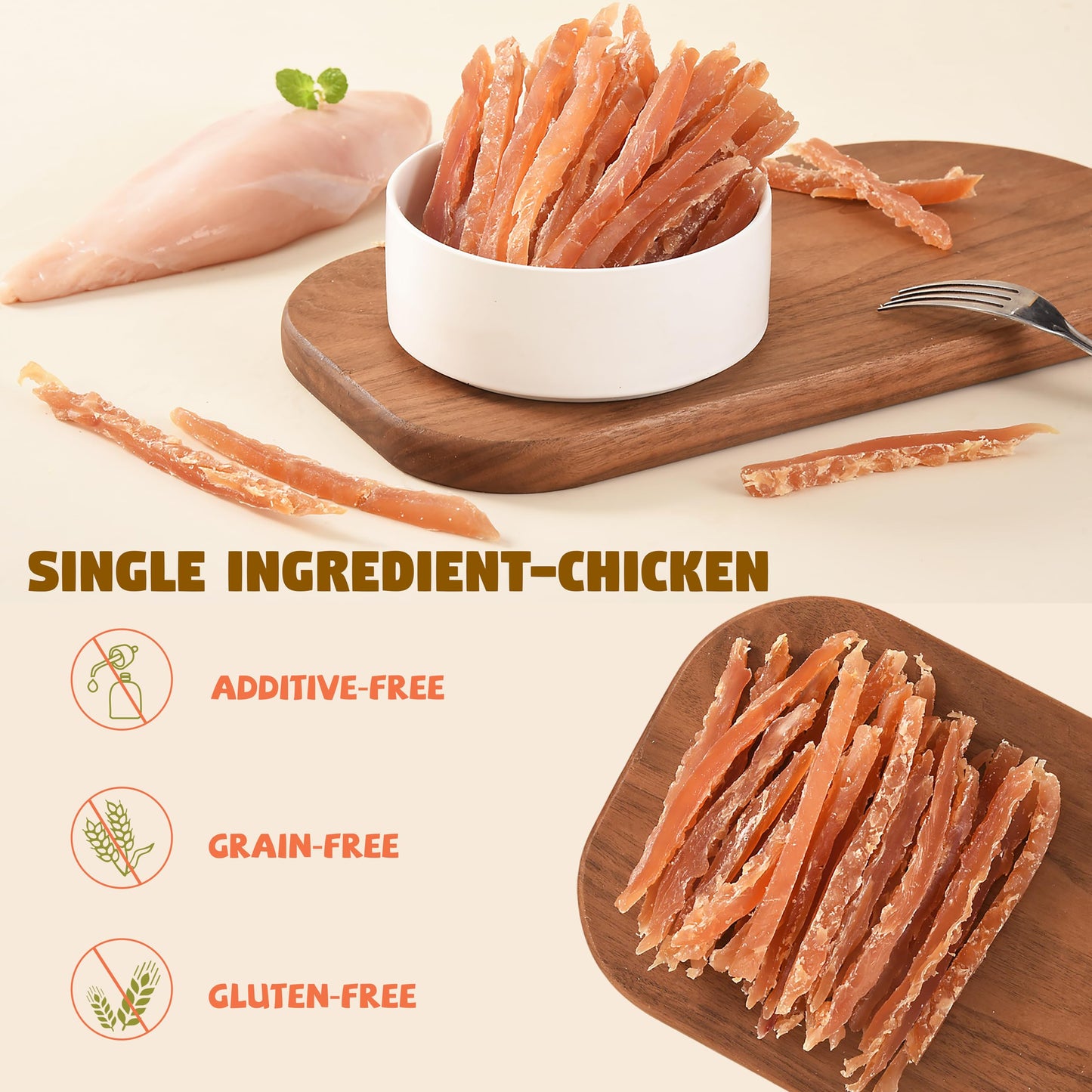 Furmate Chicken Jerky Strips Dog Treats, Chicken Breast Only Training Treats for Dogs,High Protein Low in Fat,Gluten-Free & Rawhide-Free,Healthy Skin & Shiny Coat,for All Life Stage Dogs,10.58 oz